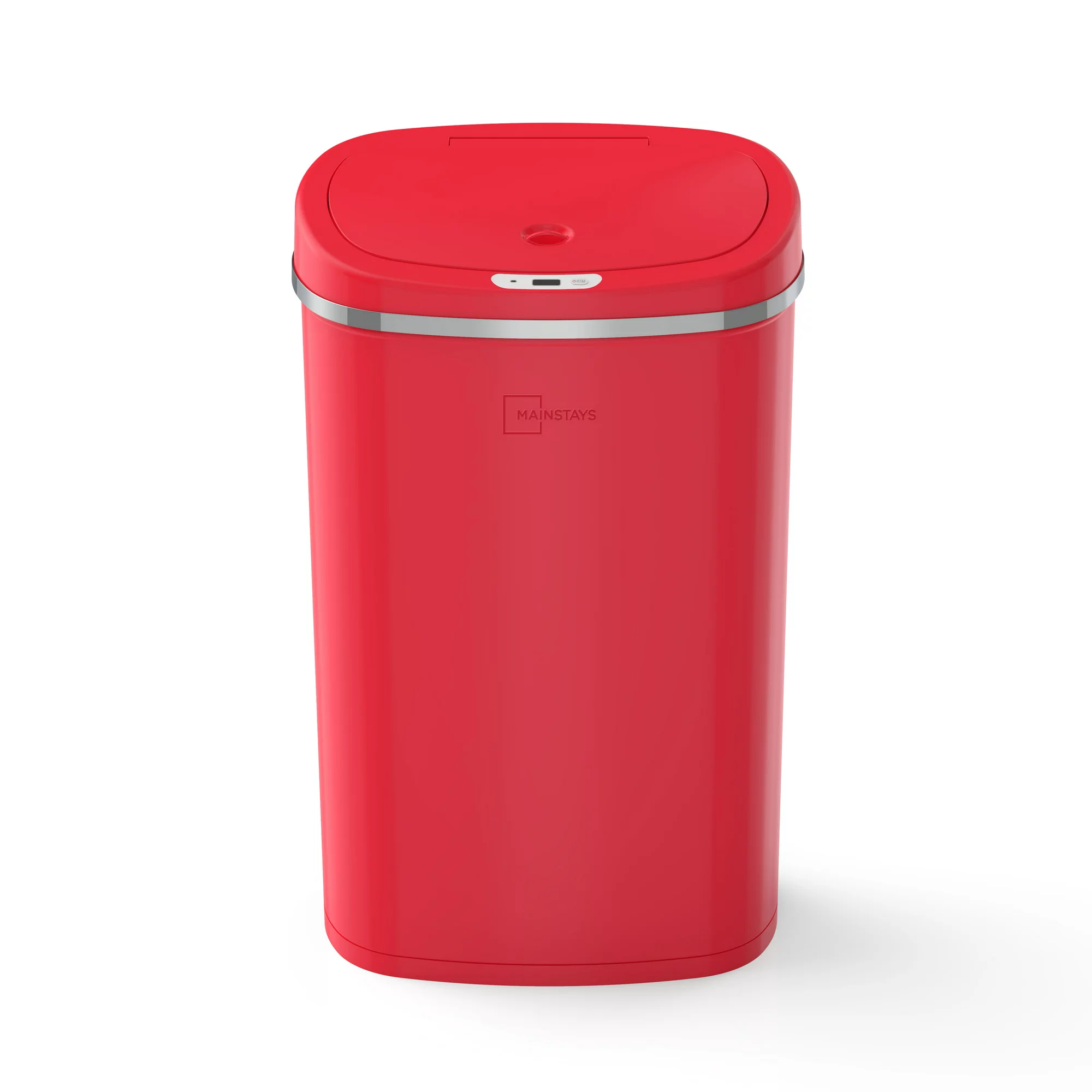 Mainstays 13.2 gal/50 L Motion Sensor Kitchen Garbage Can， Red Stainless Steel