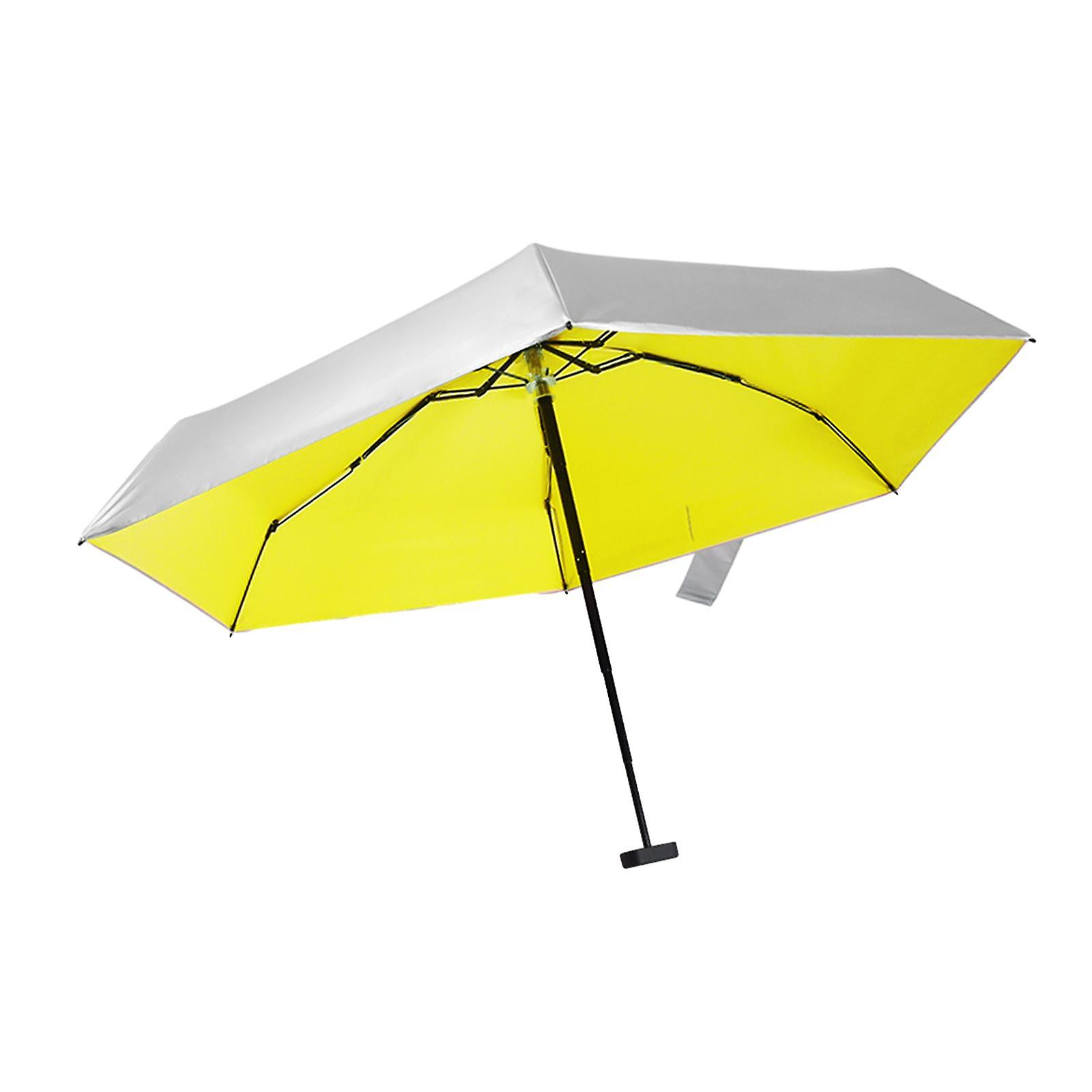 Folding Umbrella Pocket Umbrella Weatherproof Travel Umbrella Rain Umbrellas Yellow