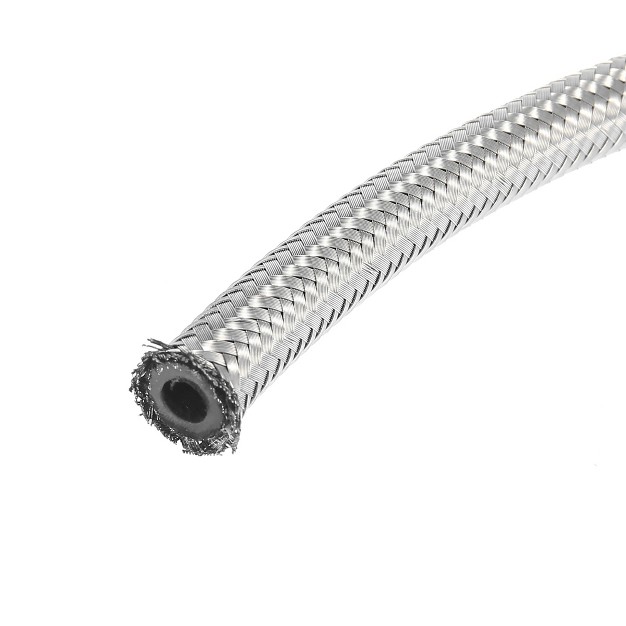 Universal Braided Stainless Steel Cpe Oil Fuel Gas Line Hose Silver Tone