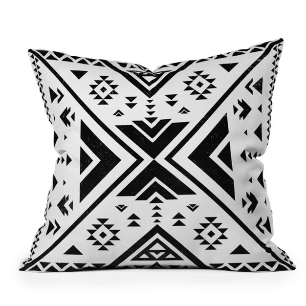 Nature Magick Southwest Geometric Bohemian Throw Pillow Black white Deny Designs