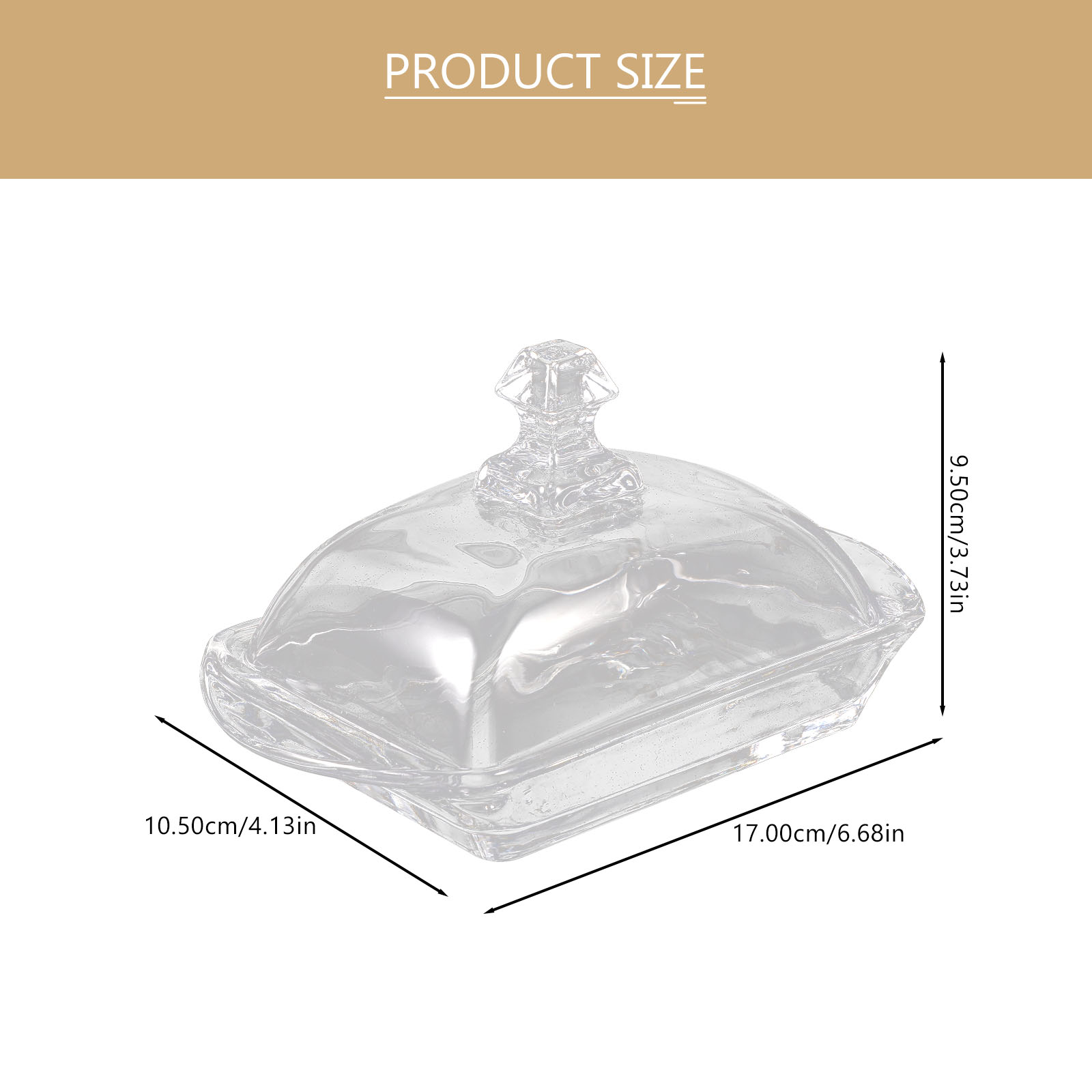 1 Set of Covered Butter Dish Glass Butter Dish Transparent Butter Tray Cheese Butter Dish with Lid