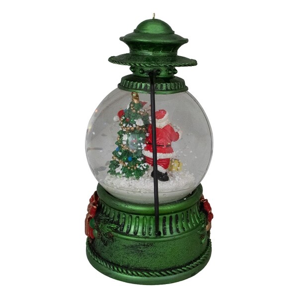 8 Santa Claus and Kids By Christmas Tree Lantern Snow Globe