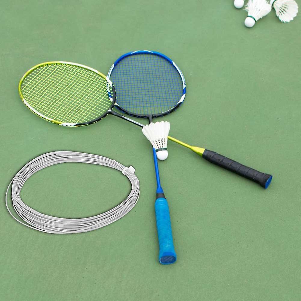 2 Pcs Durable 10m High Flexibility Badminton String Line Training Racket Racquet Lines (white)