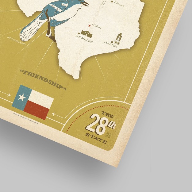 Americanflat Vintage State Pride Texas By Anderson Design Group Art Print