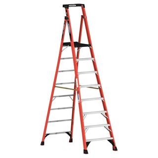 Werner 8 ft. Fiberglass Podium Step Ladder ( 14 ft. Reach Height) with 300 lbs. Load Capacity Type IA Duty Rating PDIA08