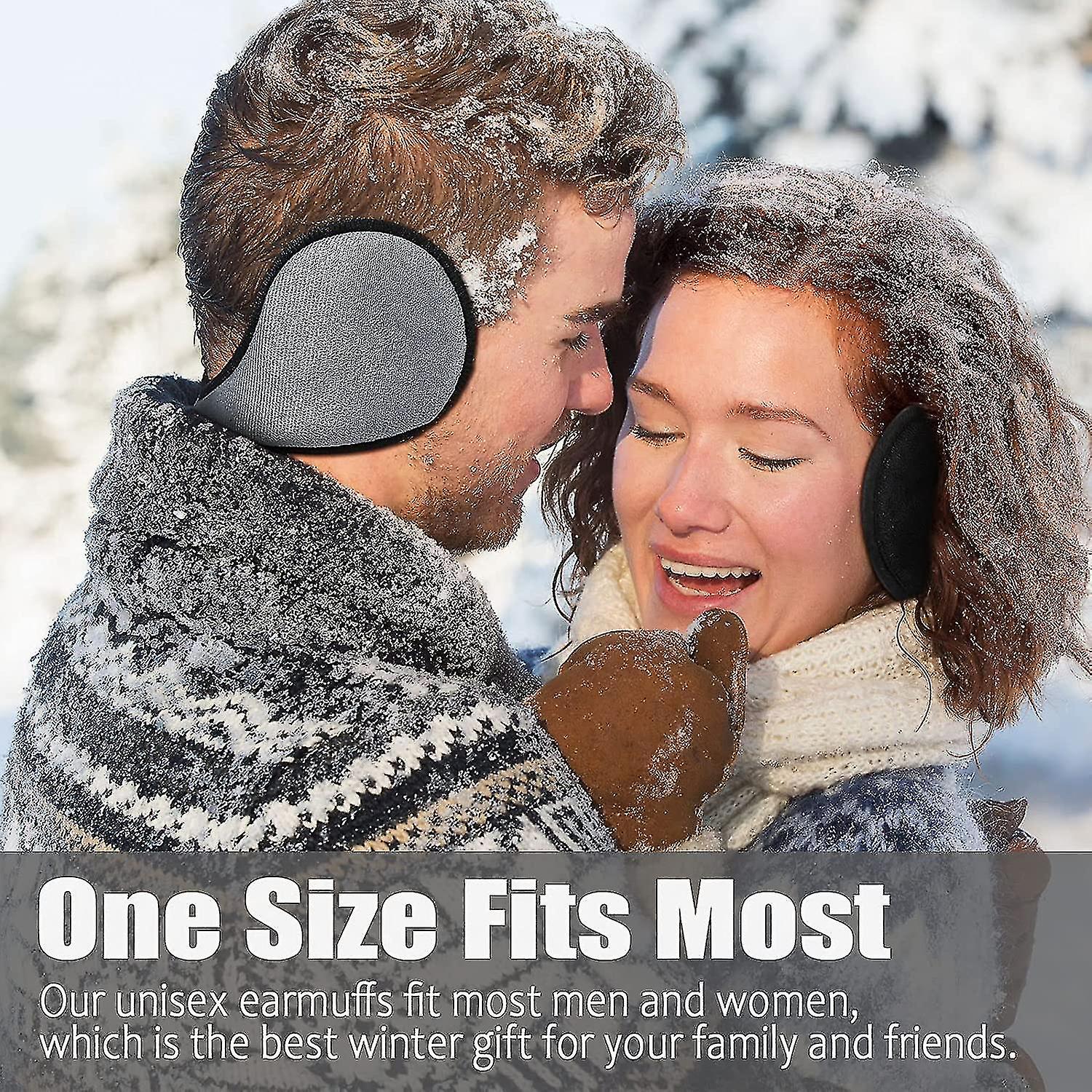 2 Packs Ear Warmer Fleece Earmuff Winter Accessory For Men Women