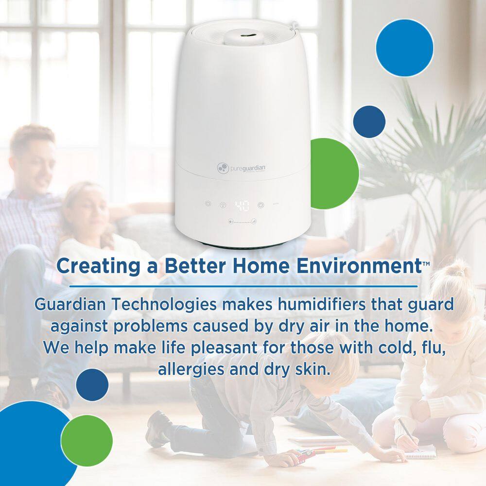 Pure Guardian 0.50 Gal. 360 sq. ft. Cool Mist Ultrasonic Humidifier with Humidistat and Aromatherapy H955W