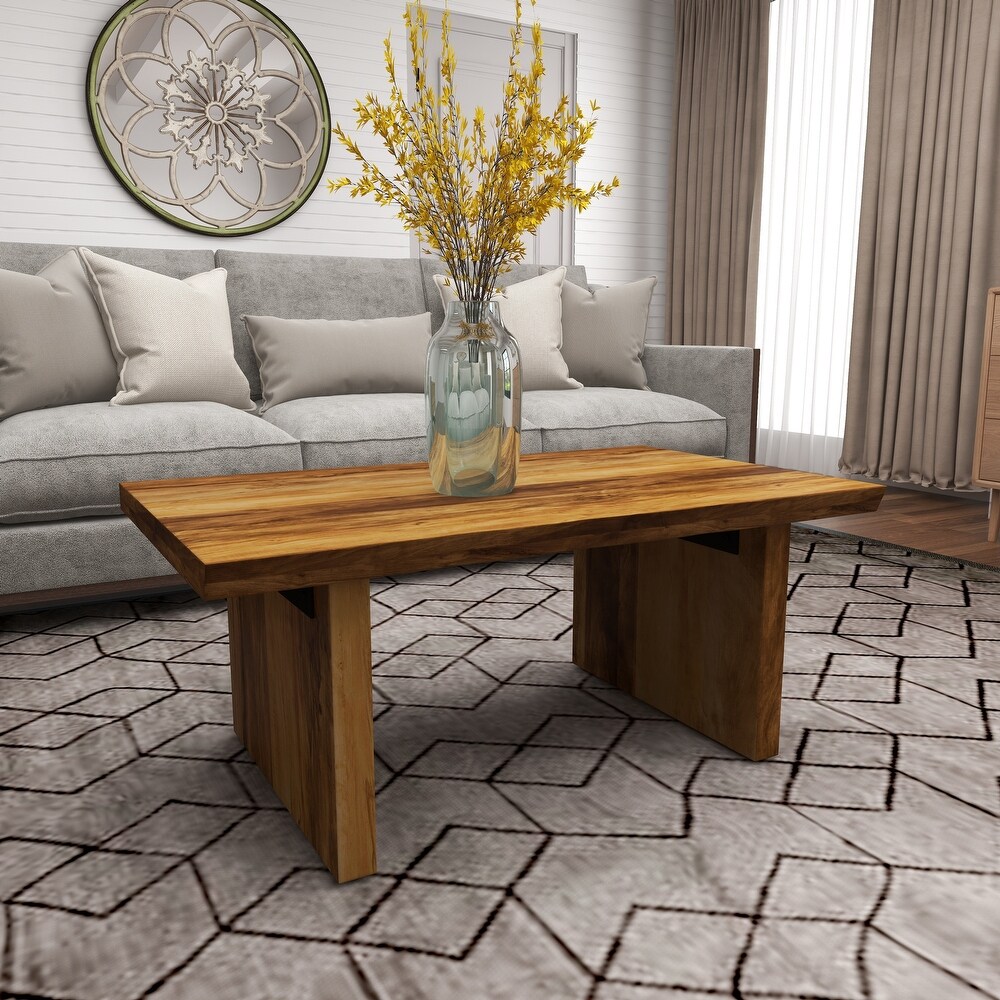 Brown Wood Contemporary Coffee Table 16 x 40 x 24