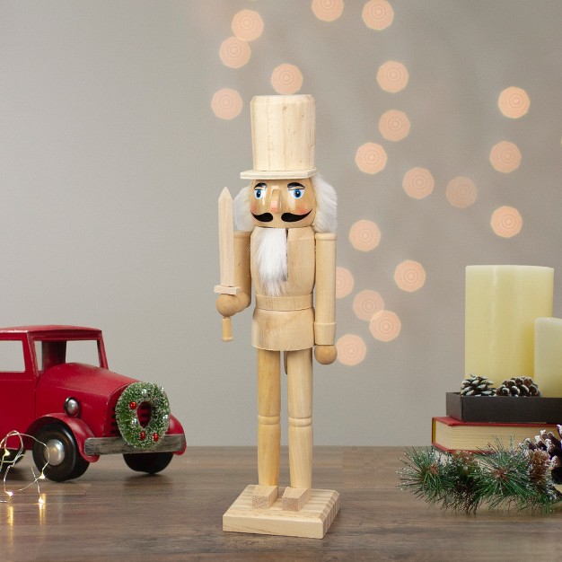 Unfinished Paintable Wooden Christmas Nutcracker With Sword