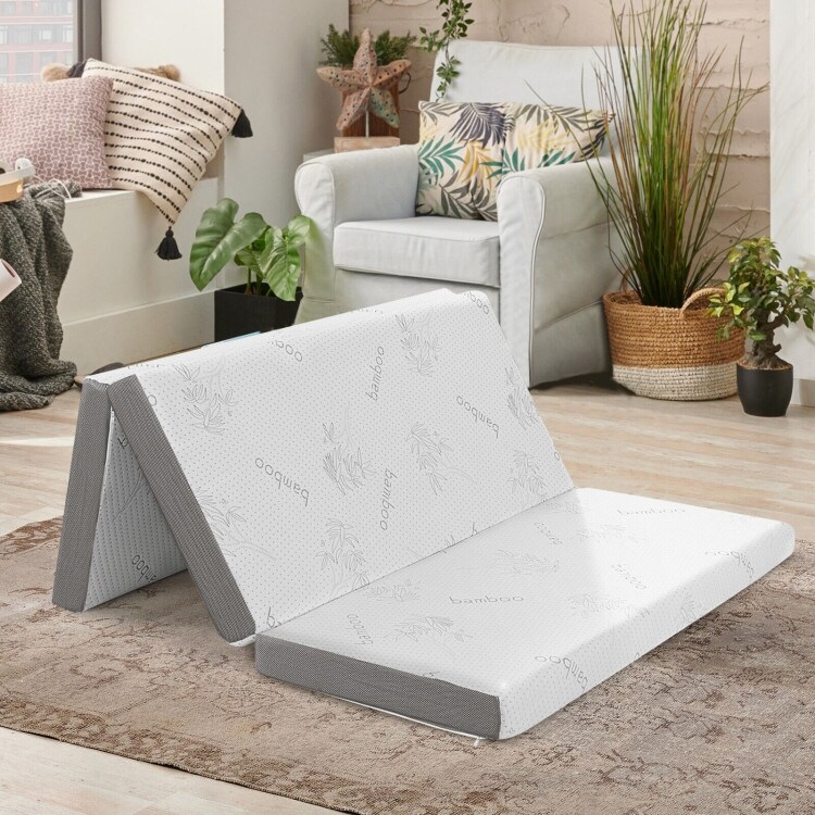 4 Inch Tri fold Cool Gel Memory Foam Mattress Queen Size