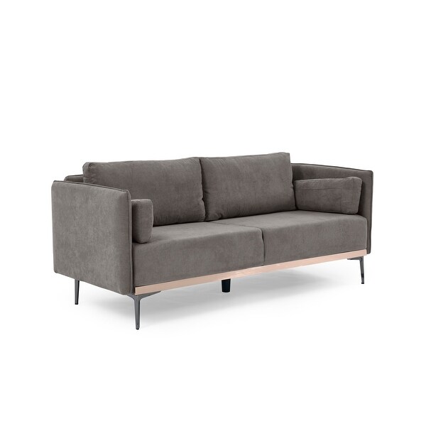 Modern Sofa 3Seat Couch with Stainless Steel Trim