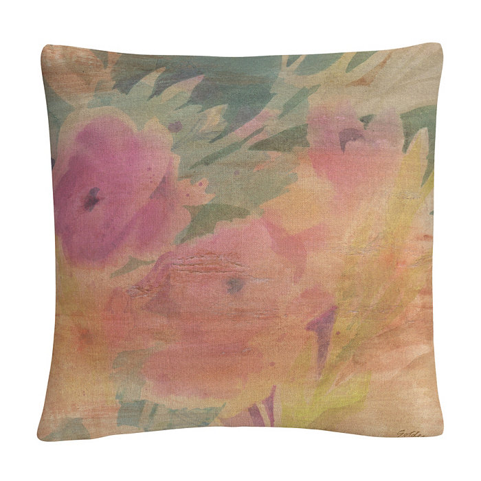 Baldwin Sheila Golden Garden Nostalgia Pink Modern Motif Decorative Pillow， 16