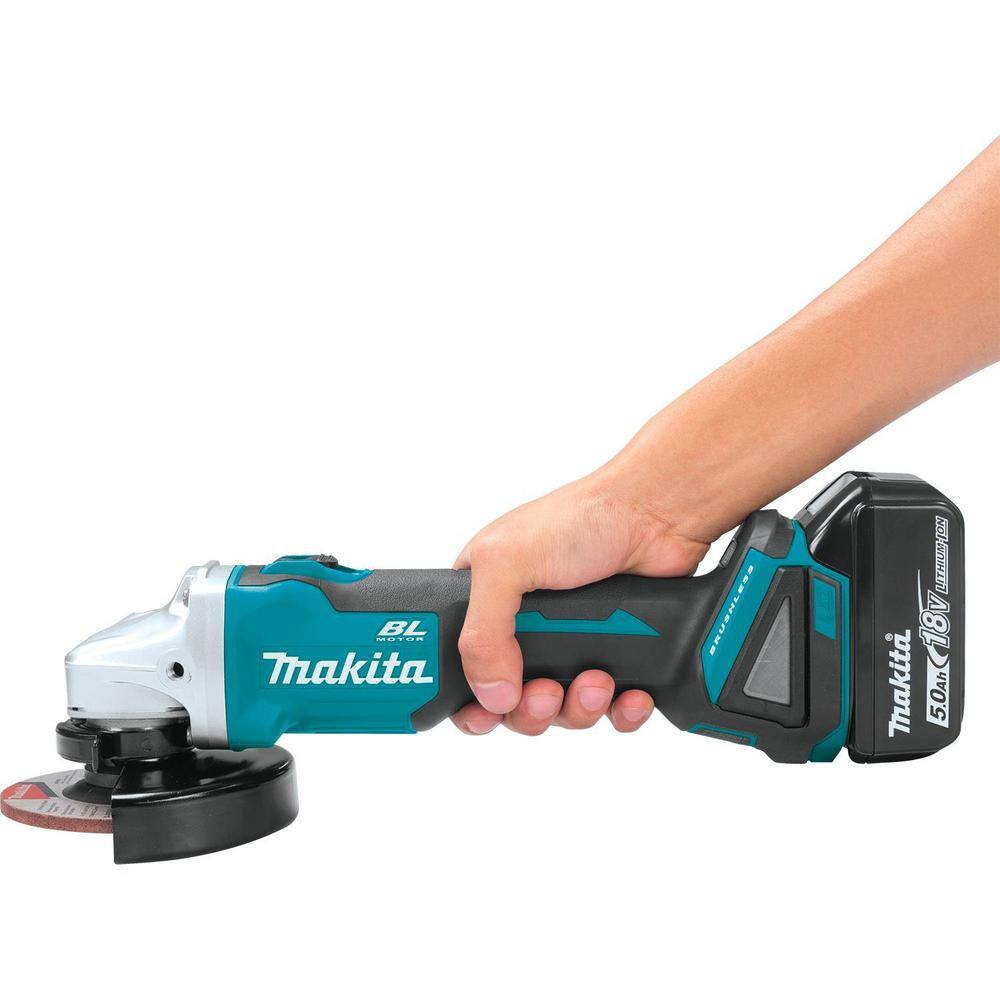 Makita 18V LXT Brushless Cordless 4-12 in.5 in. Cut-OffAngle Grinder KitBonus 5 in. Dust Extracting Surface Grinding Shroud XAG04T-195236-5