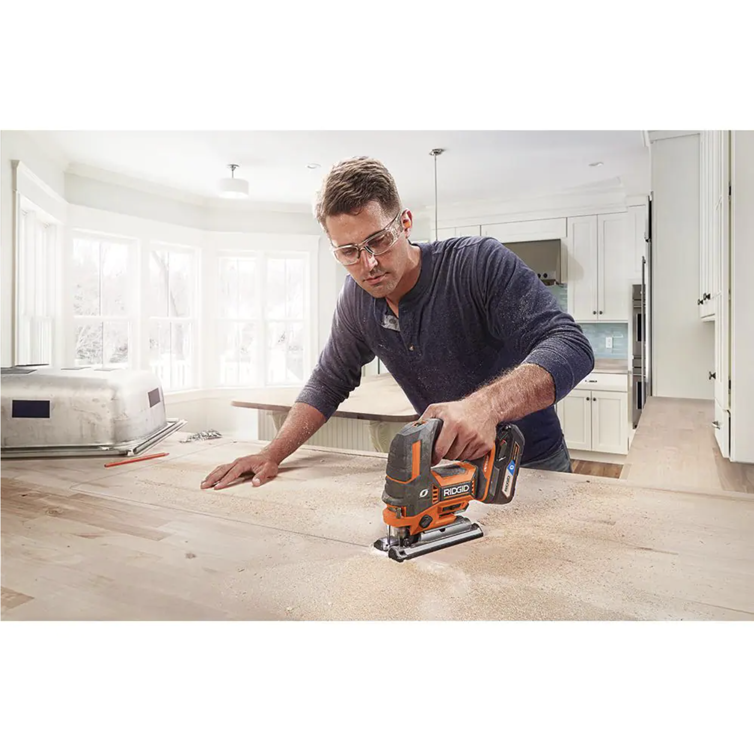 Ridgid 18V OCTANE Brushless Cordless Jig Saw Tool Only with All Purpose Jig Saw Blade Set (10-Piece)