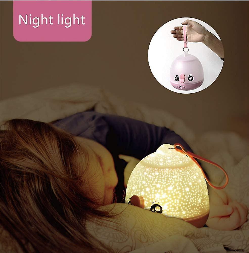 Led Star Projector Remote Control And Timer Design Night Light For Kids Pink