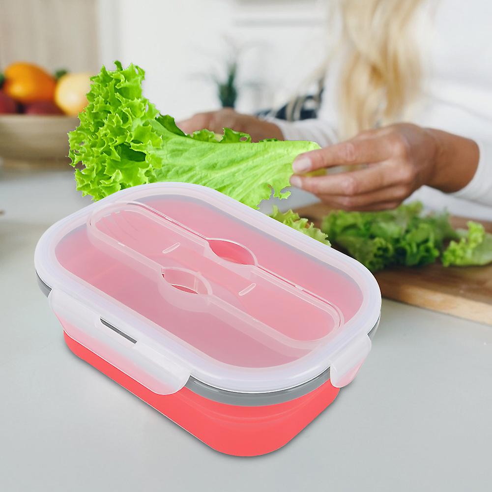 950ml Portable Food Grade Silicone Folding Lunch Box Food Salad Container For Outdoor Travel Picnicred