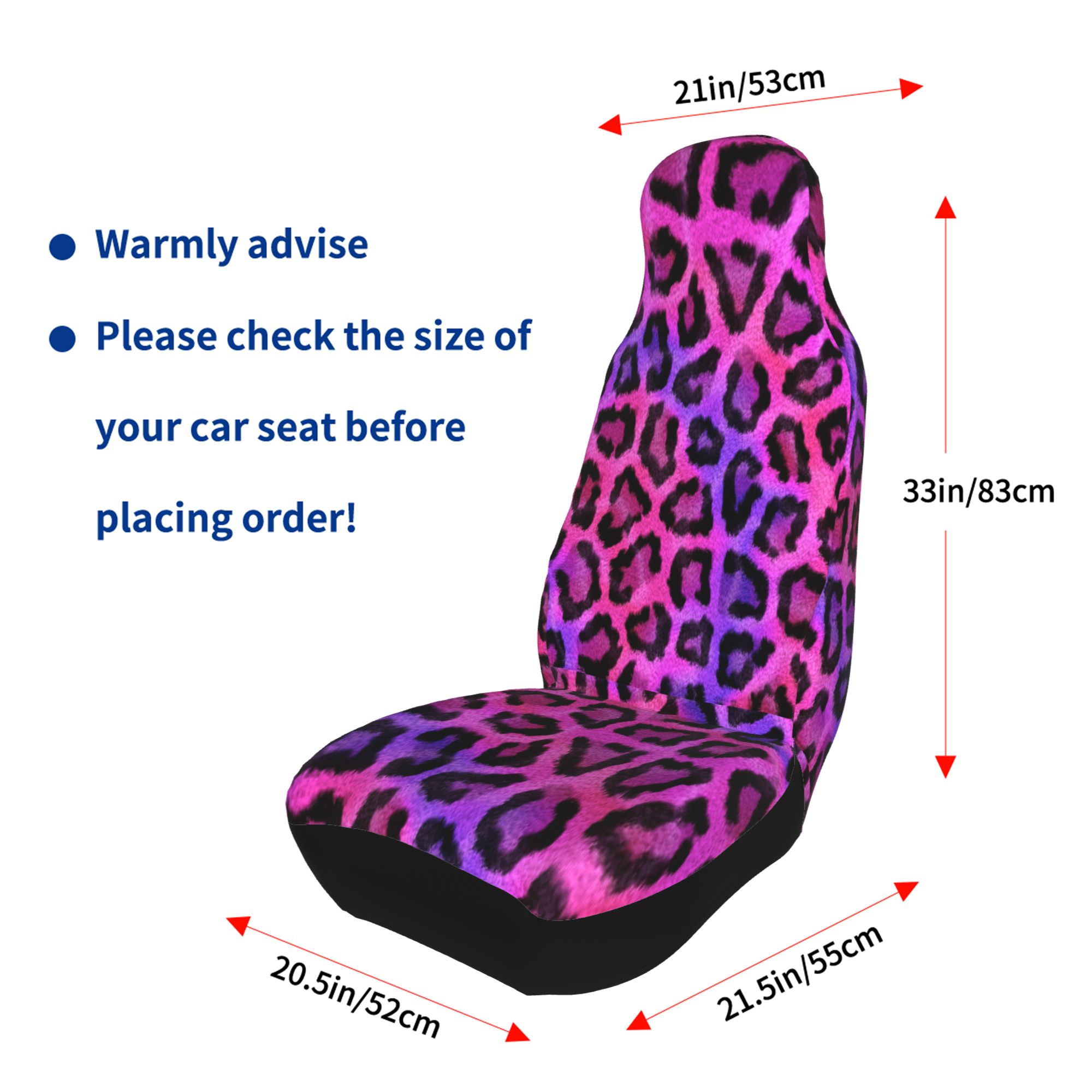 ZICANCN Car Seat Cover Purple Leopard Print Car Front Seat Covers Protectors ， Automotive Seat Covers for Cars Trucks Suv