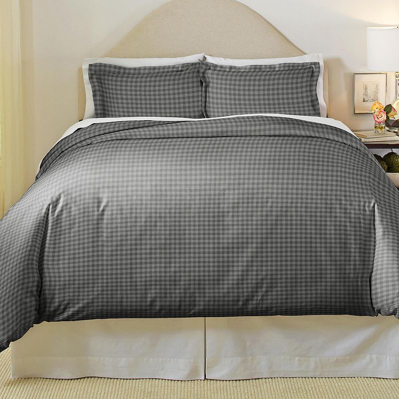 Pointhaven Farmhouse Cotton Flannel Duvet Cover Set