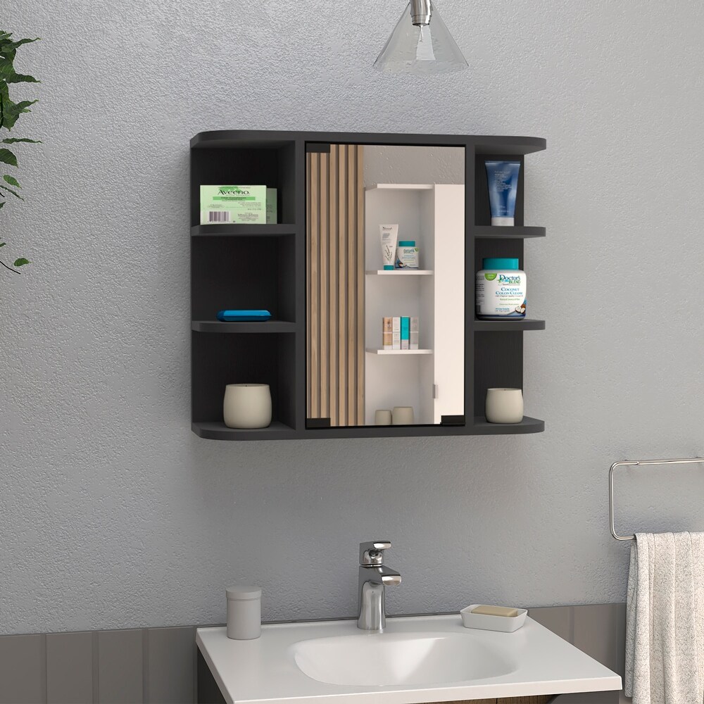 Medicine Cabinet  Six External Shelves Mirror