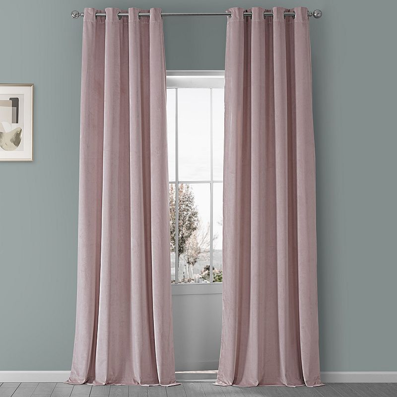 EFF Heritage Plush Velvet Grommet Window Curtain