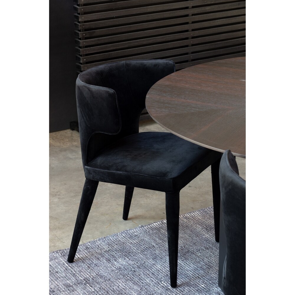 Aurelle Home Black Modern Hour Glass Dining Chair