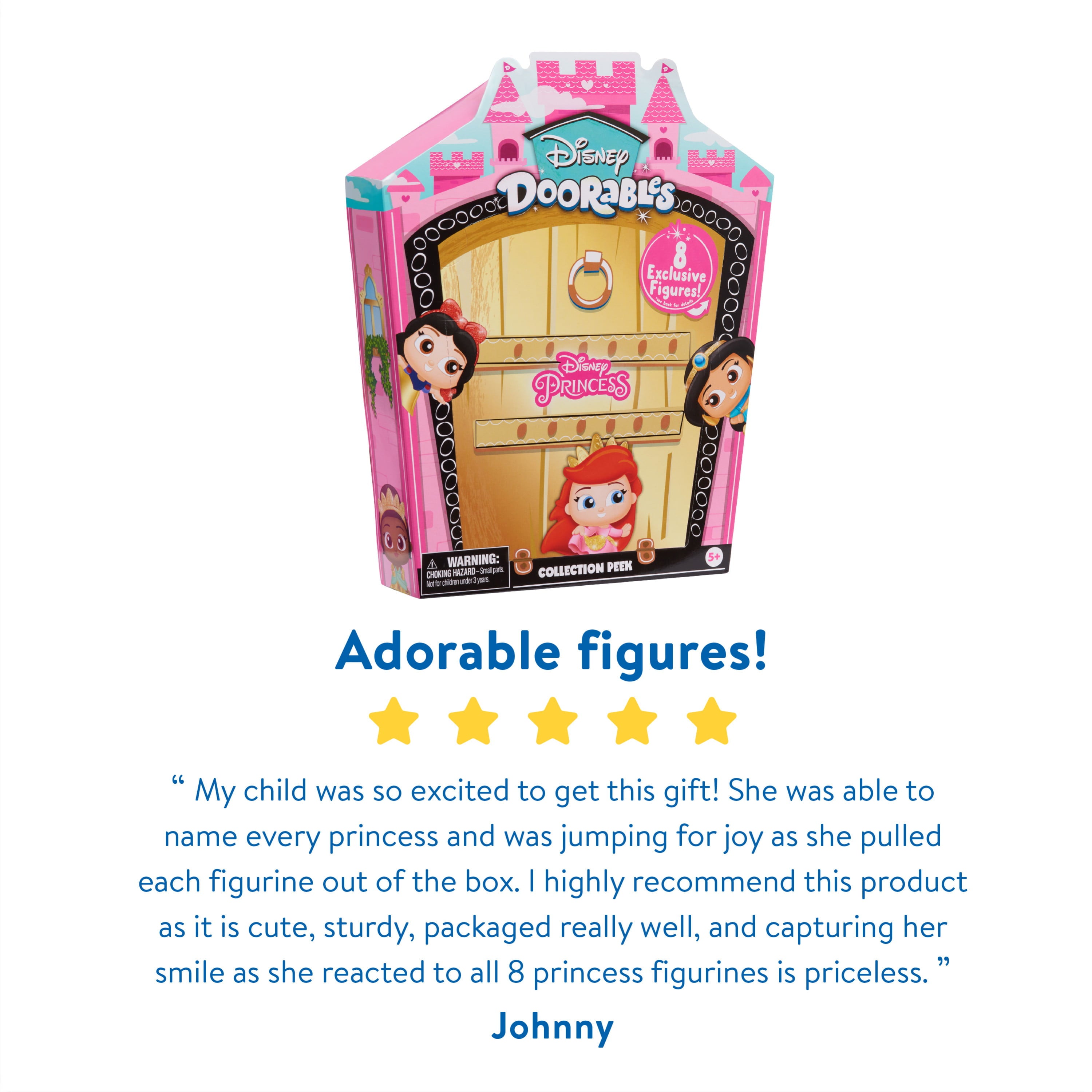 Disney Doorables Glitter and Gold Princess Collection Peek, Includes 8 Exclusive Mini Figures, Styles May Vary, Officially Licensed Kids Toys for Ages 5 Up, Gifts and Presents