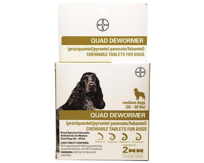 Bayer Quad 2 count Medium Dog De-Wormer