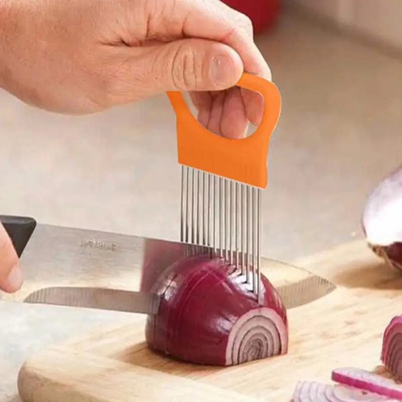 Kitchen Gadgets Onion Slicer Tomato Vegetables Safe Fork vegetables Slicing Cutting Tools