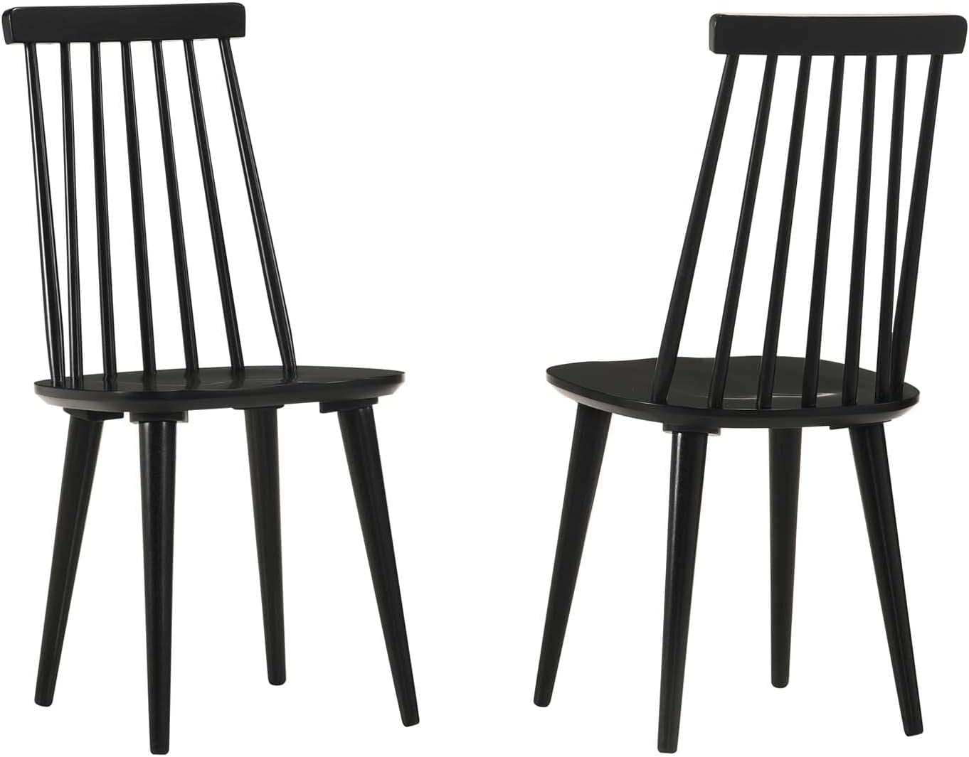 Duhome Dining Chairs Set of 2 Wood Dining Room Chair Black Spindle Chair for Kitchen， Windsor Chair Farmhouse Chairs Black