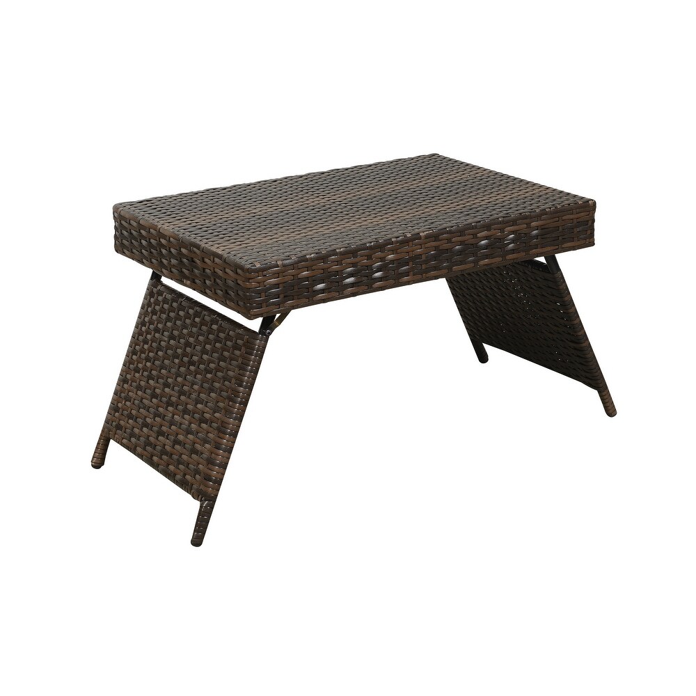 Portable Folding Wicker Table