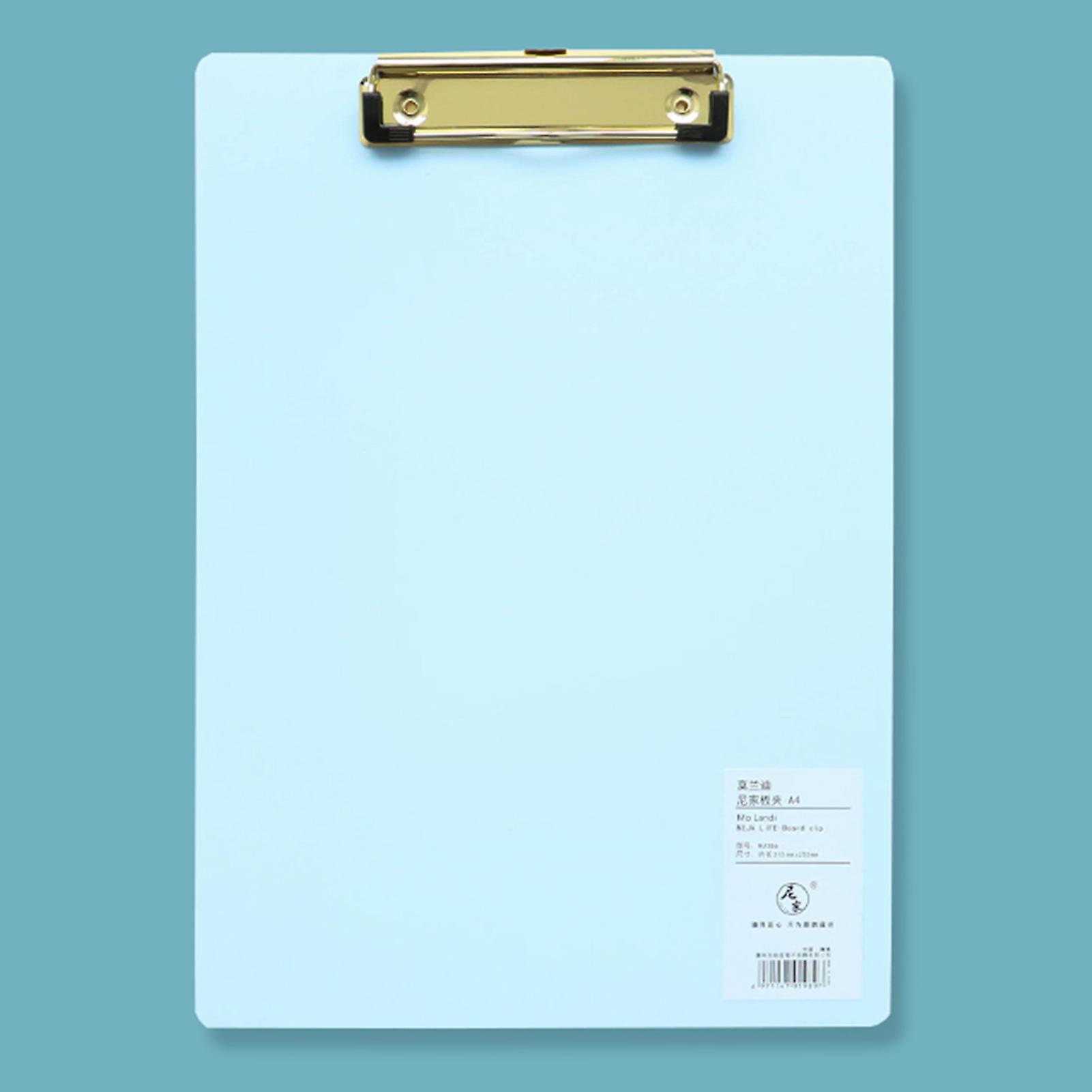 A4 Plastic Clipboard Hardboard Writing Pad Profile Clip With Hanging Hole For Students School Office Blue