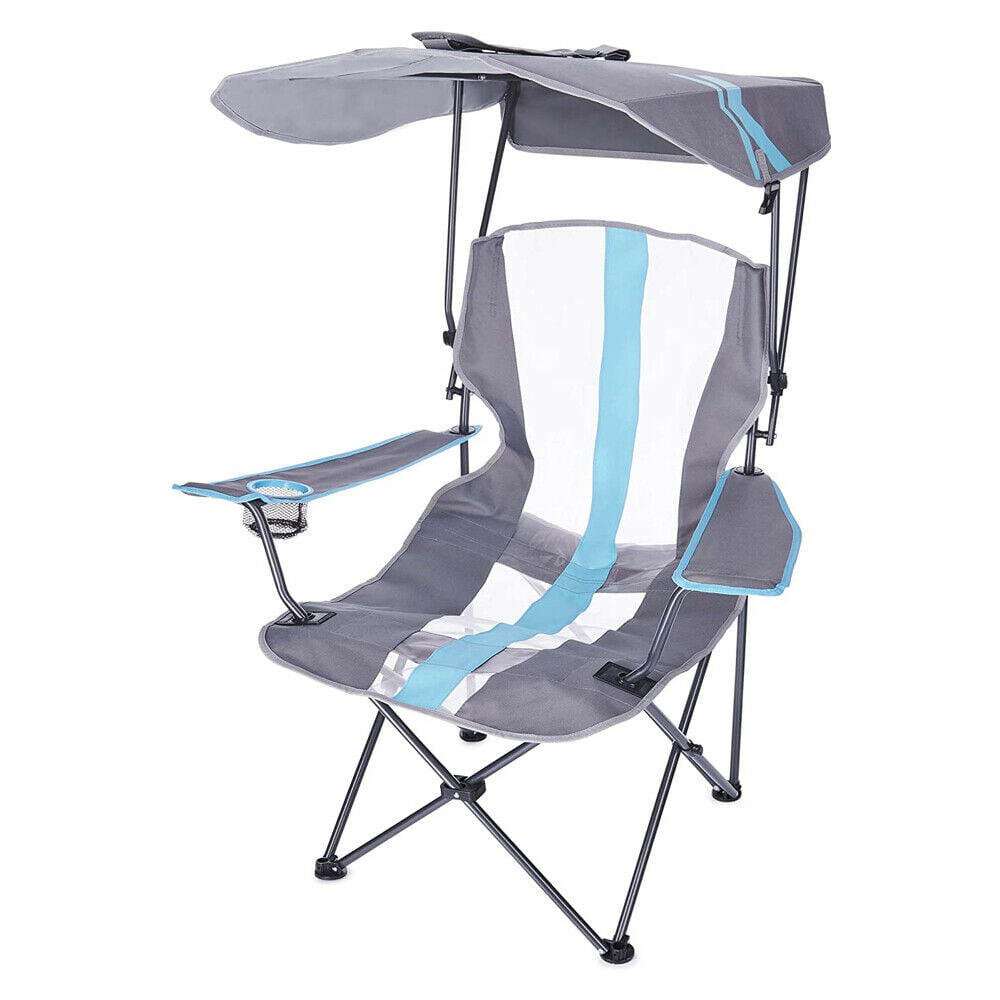 Kelsyus Premium Portable Camping Folding Lawn Chair with Canopy, Blue