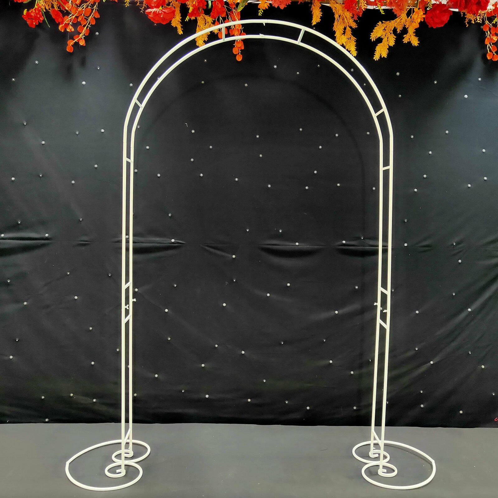 HiKaRiGuMi 7.5FT Metal Garden Arbor with Bases Wedding Arches Party Decor