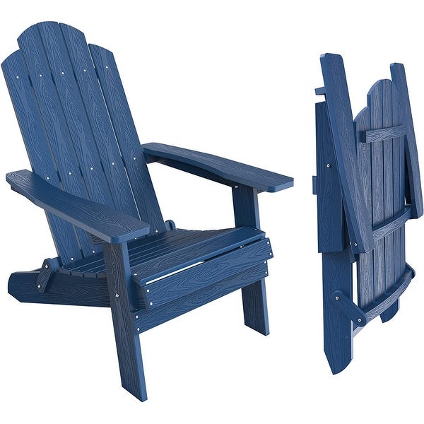 WINSOON All Weather HIPS Outdoor Folding Adirondack Chairs Outdoor Chairs Set of 4 - Overstock - 36011386