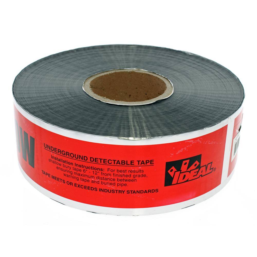 IDEAL 3 in. x 1000 ft. Detectable Underground Tape Caution Buried Electric Line Red 42-201