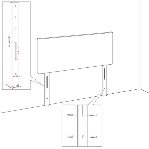 vidaXL Headboard Dark/Light Gray 39.4