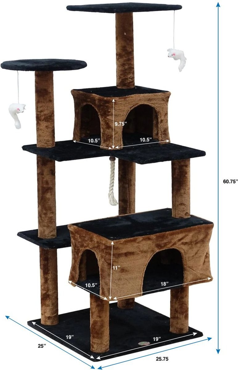 Go Pet Club 61-in Faux Fur Cat Tree and Condo