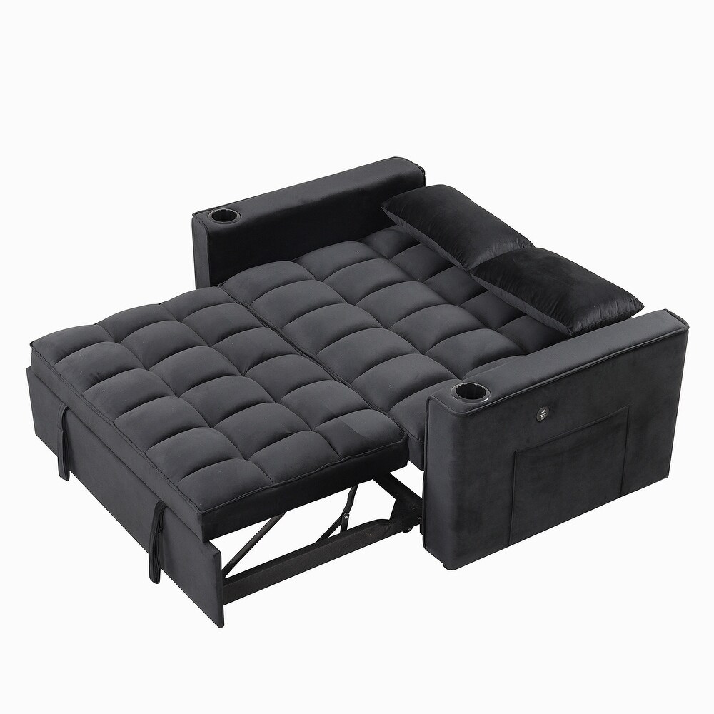 Sofa Bed with Cup Holder and USB Port