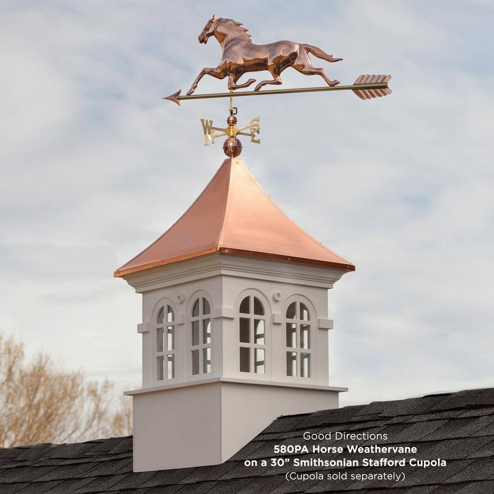 Good Directions Horse Weathervane with Arrow - Pure Copper 580PA