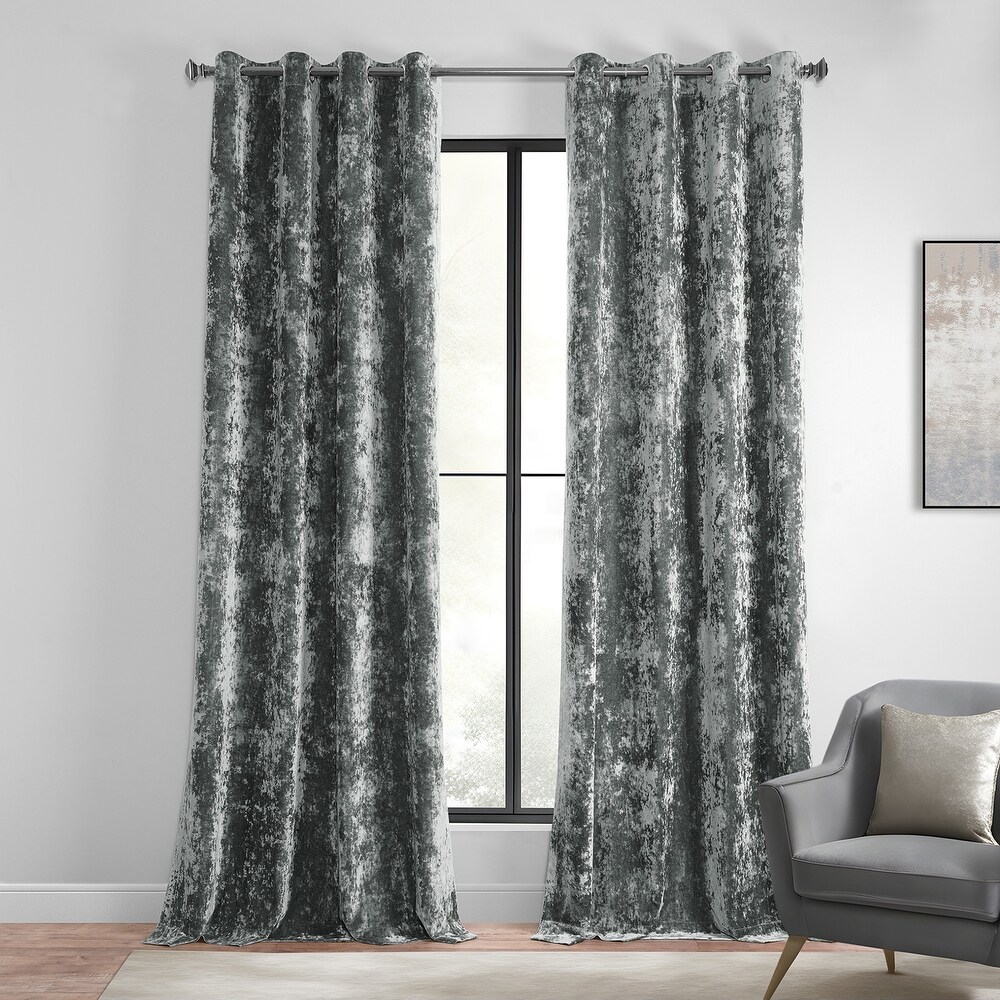 Exclusive Fabrics Lush Crush Velvet Curtains   Grommet Room Darkening Curtain for Bedroom   Living Room (1 Panel)