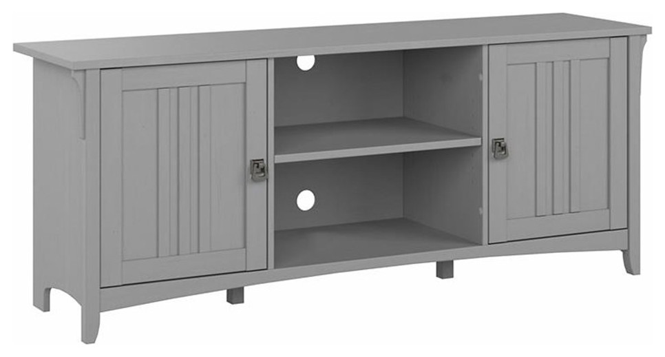 Salinas TV Stand for 70 Inch TV in Cape Cod Gray   Engineered Wood   Entertainment Centers And Tv Stands   by Homesquare  Houzz