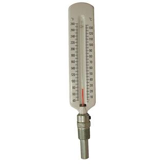 JONES STEPHENS Hot Water and Refrigerant Line Thermometer Straight Pattern with Steel Well 12 in. NPT (40 to 280 F) J40500