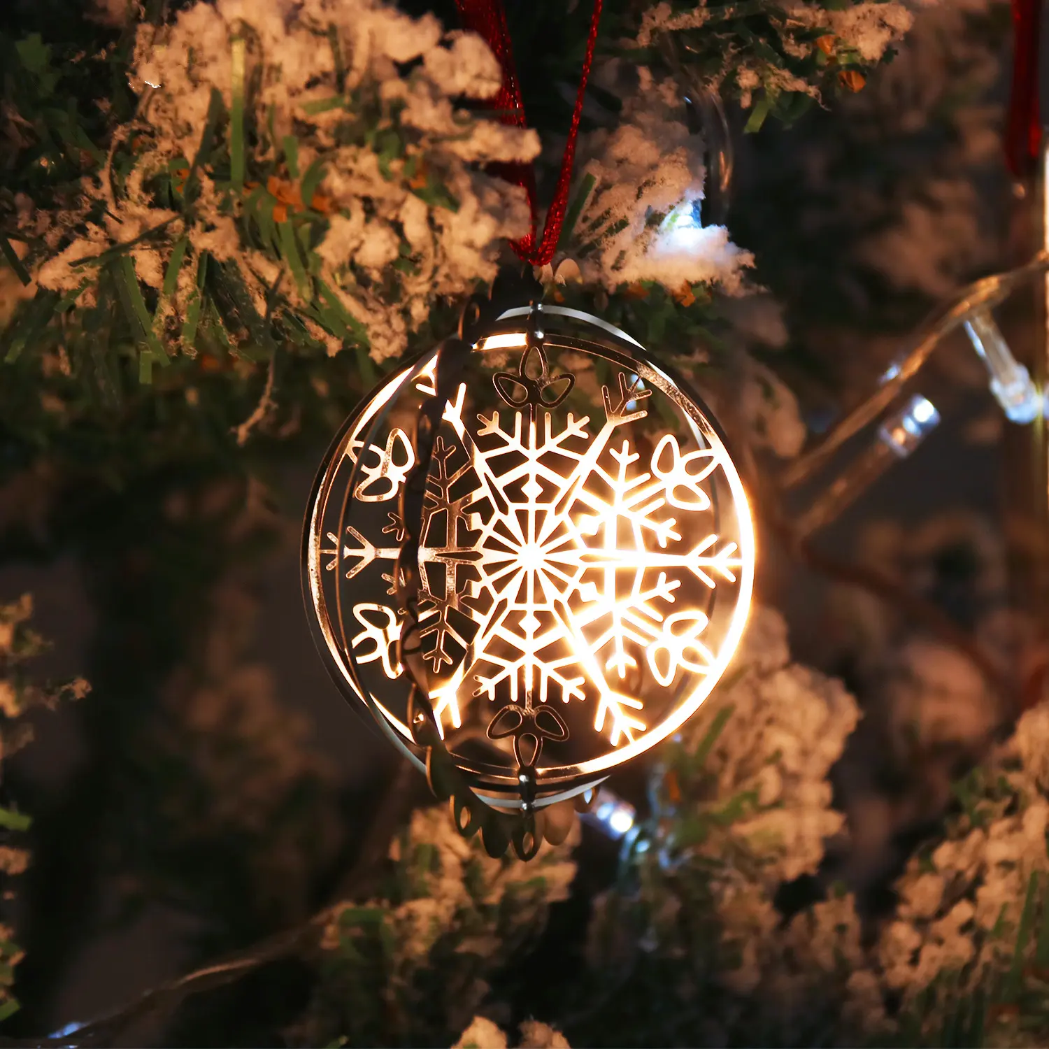 Christmas Tree Hanging Decorations Pendants Decorated Handmade Laser Cutting sublimation wind spinner blanks 3 inch