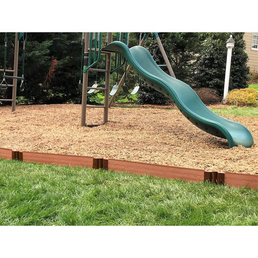 Frame It All 1 in. Profile Classic Sienna 16 ft. Straight Playground Border 300001051