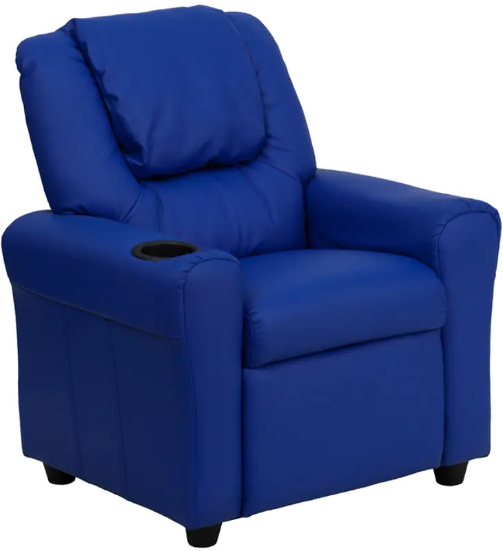 Mini Me Kids Blue Recliner with Cup Holder