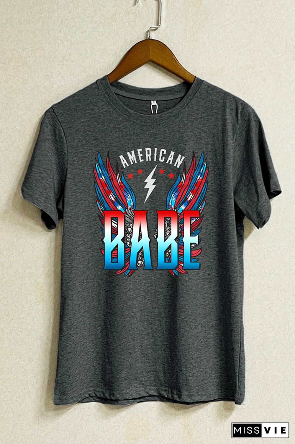 American Babe Retro Wings Short Sleeve Graphic Tee Wholesale