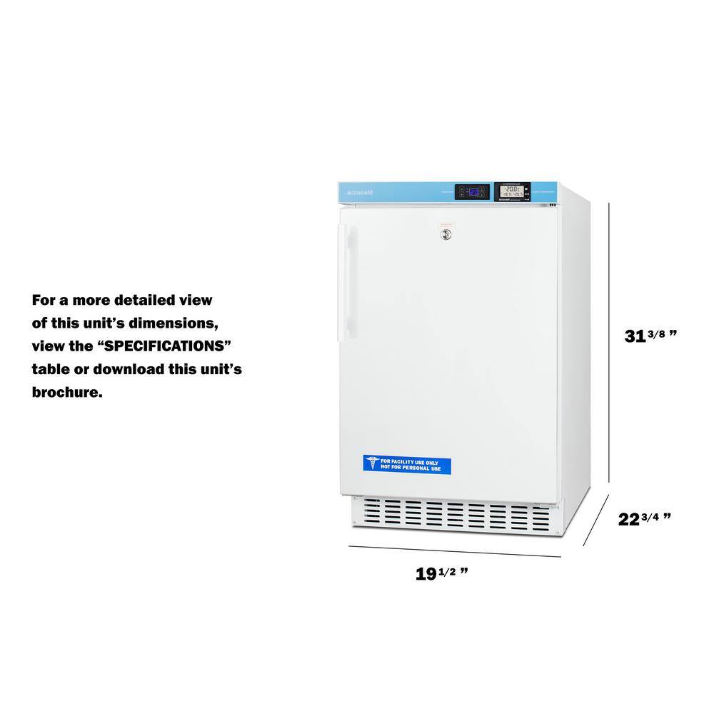 Summit Appliance 2.65 cu. ft. Vaccine Frost-Free Upright Freezer in White ADA Compliant ACF33L