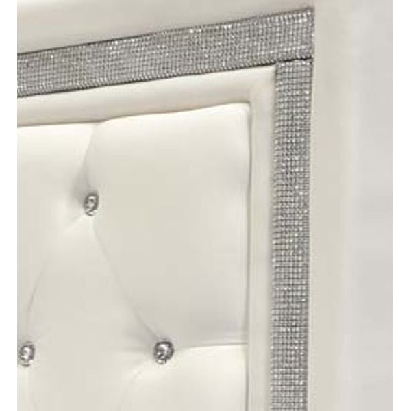 Best Master Furniture Upholstered Rhinestone Leather Headboard - - 18826033