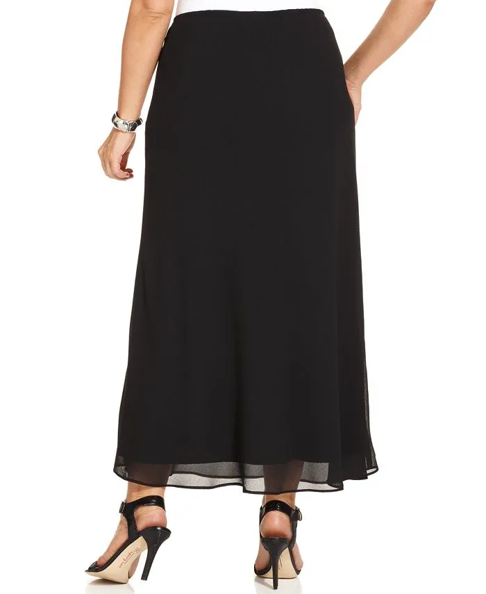 Plus Size Chiffon Maxi Skirt