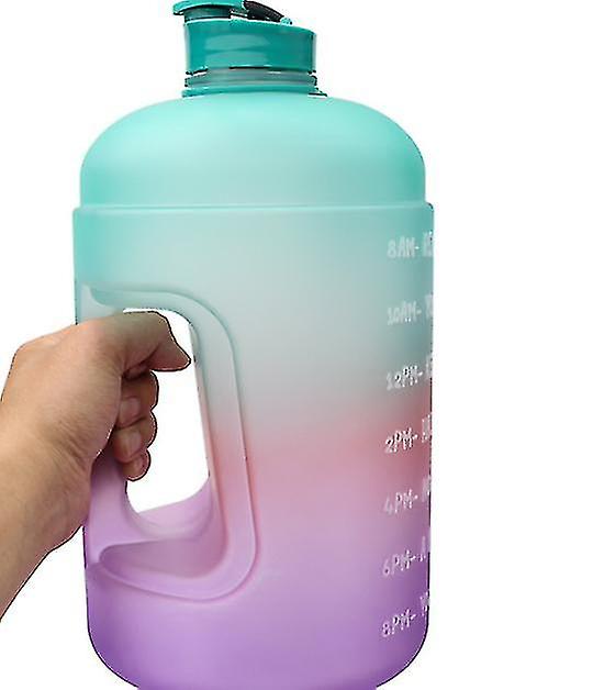 Plastic Sports Water Bottle Large Capacity Gradient Ribbon Scale Outdoor Water Bottle